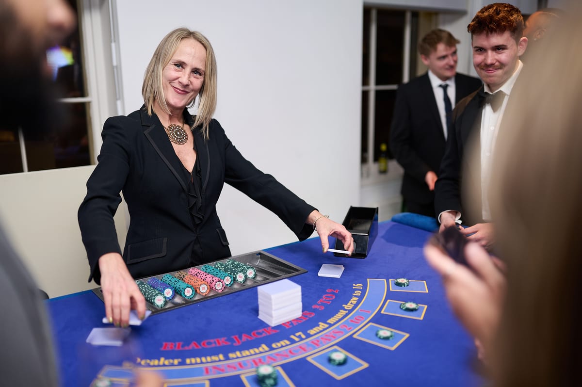 A smile from the dealer's seat at blackjack